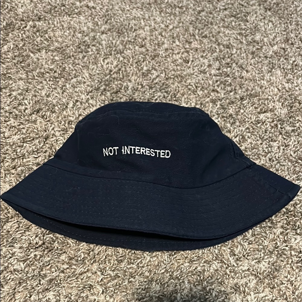 Navy Blue Bucket Hat with Embroidery